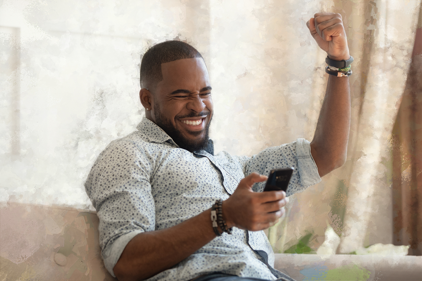 Guy smiling with an EZ loan from FCB