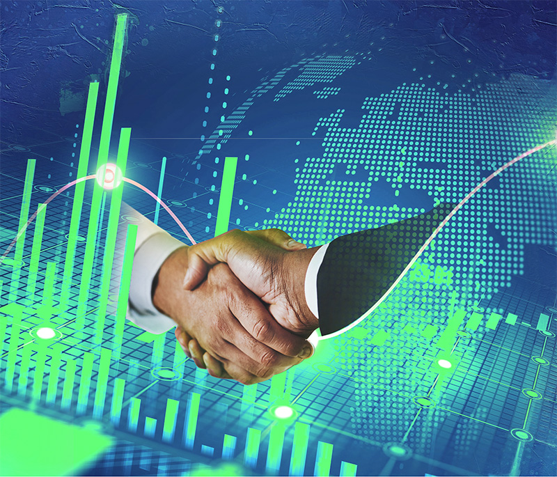 Handshake on business partnership. 