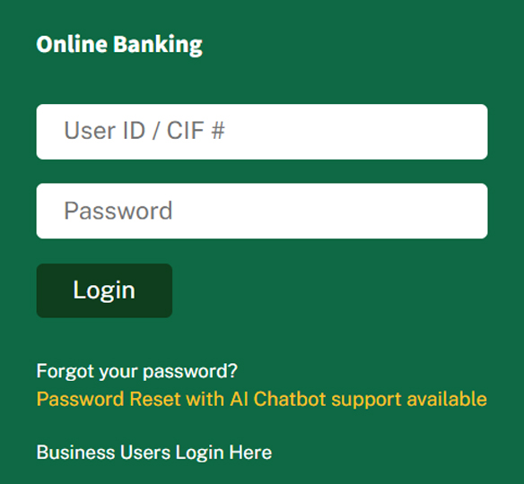 Self-reset your Online Banking password with AI Chatbot support