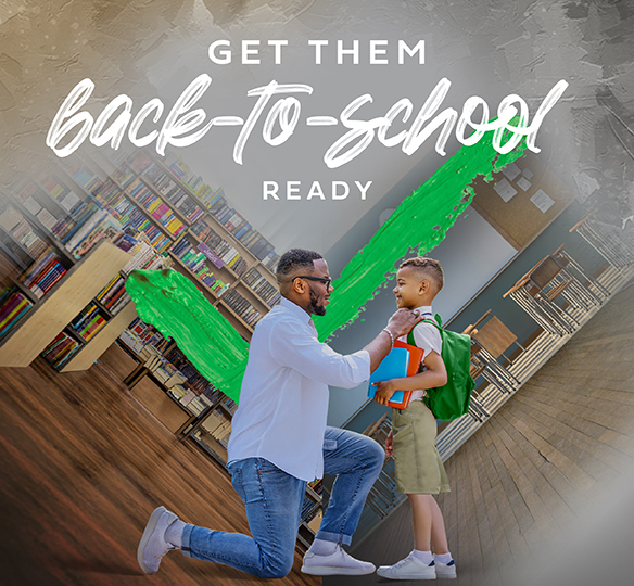 Back to school with father and son image